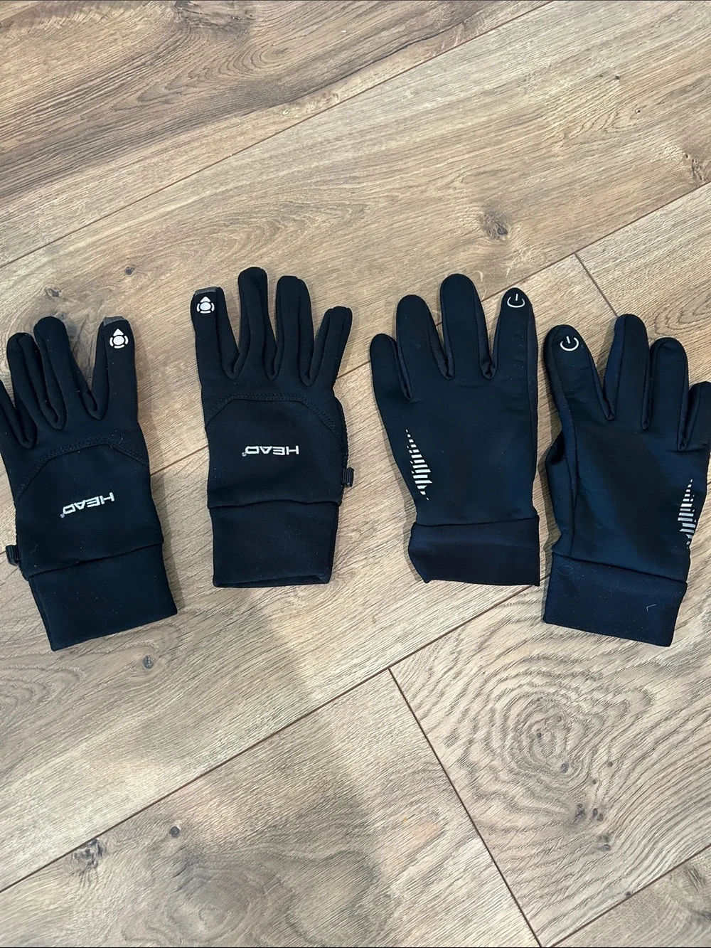 HEAD Black Touchscreen Running Gloves with Reflective Detail